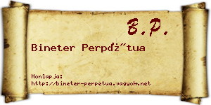 Bineter Perpétua névjegykártya
